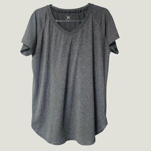 Game Time IX  Man's Heathered Gray V-Neck T-Shirt With Short Sleeves Size XL